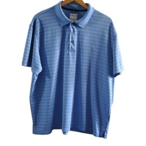 Izod GOLF Shirt Mens Size Xl X-large Blue White Striped Boxed Lines Polo…